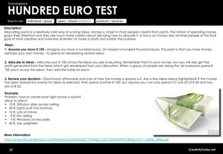Convergence


  HUNDRED EURO TEST
  How to use:   individual / group   open / closed problems   products / services

Descr...