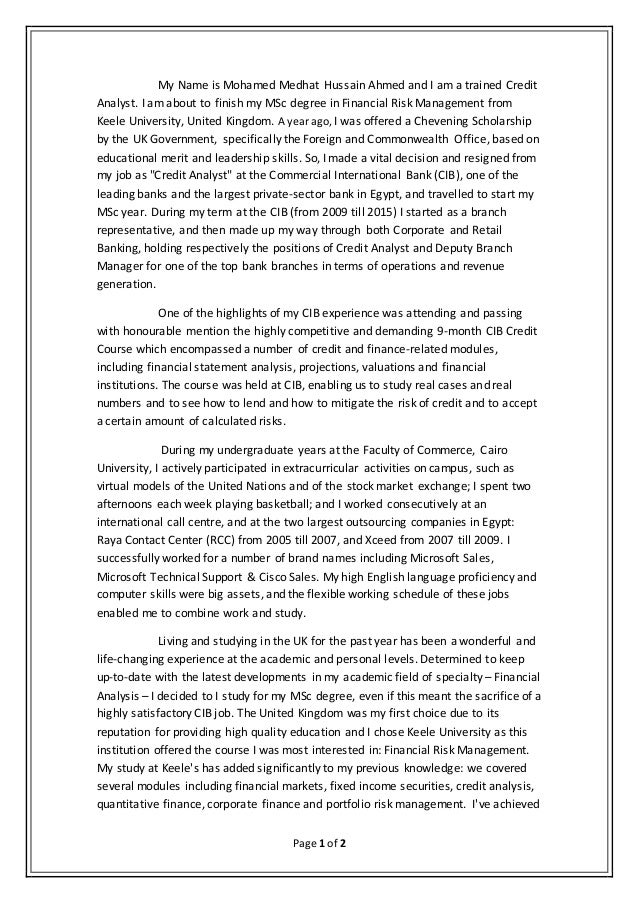 how to finish a personal statement