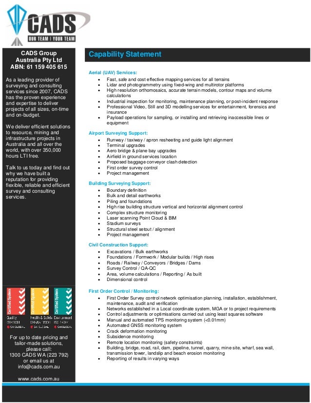 Cads Capability Statement