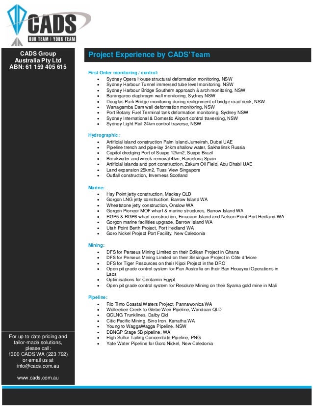 Cads Capability Statement Cads Capability Statement