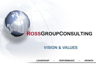 ROSSGROUPCONSULTING
LEADERSHIP - PERFORMANCE - GROWTH
VISION & VALUES
 