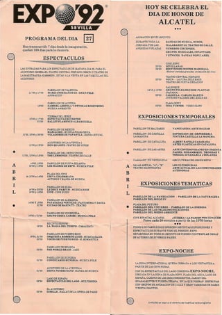 Programa del 27 de abril de EXPO 92
