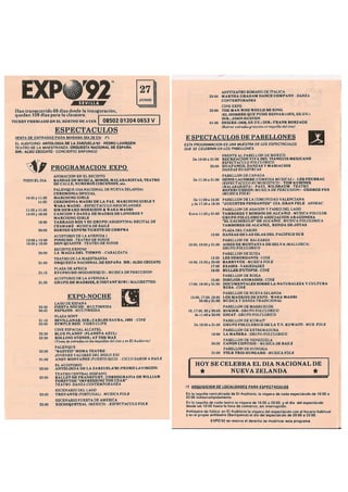Programa del 27 de junio de EXPO 92