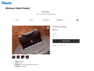 Minimum Viable Product
Dressier
 