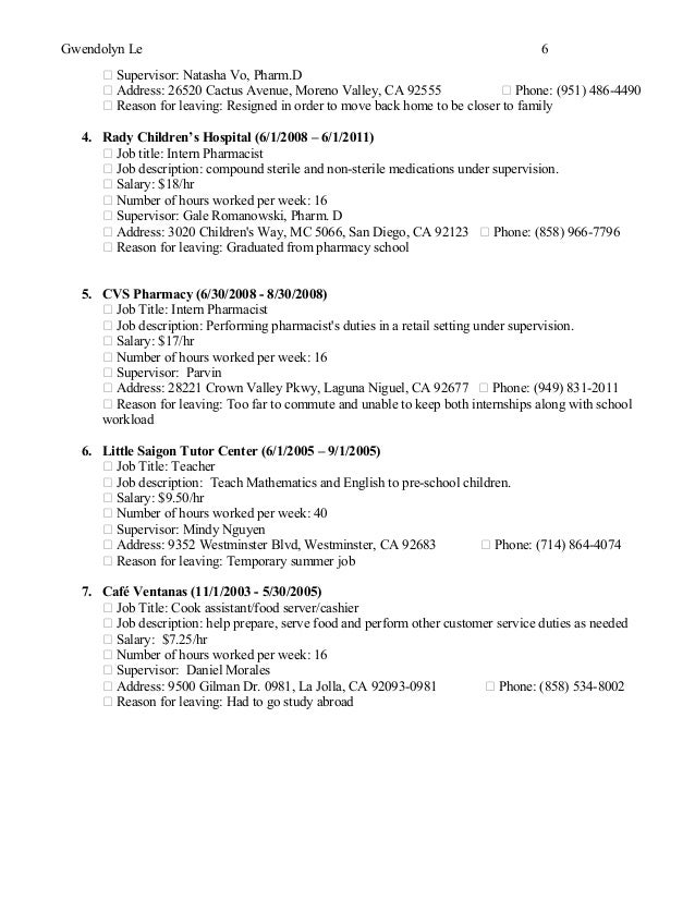 cvs pharmacy resume