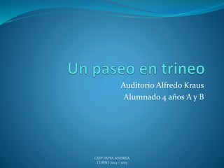 Auditorio Alfredo Kraus
Alumnado 4 años A y B
CEIP HOYA ANDREA
CURSO 2014 - 2015
 