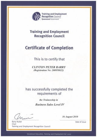 QLD Government Certificate 4 in Business Sales | PDF