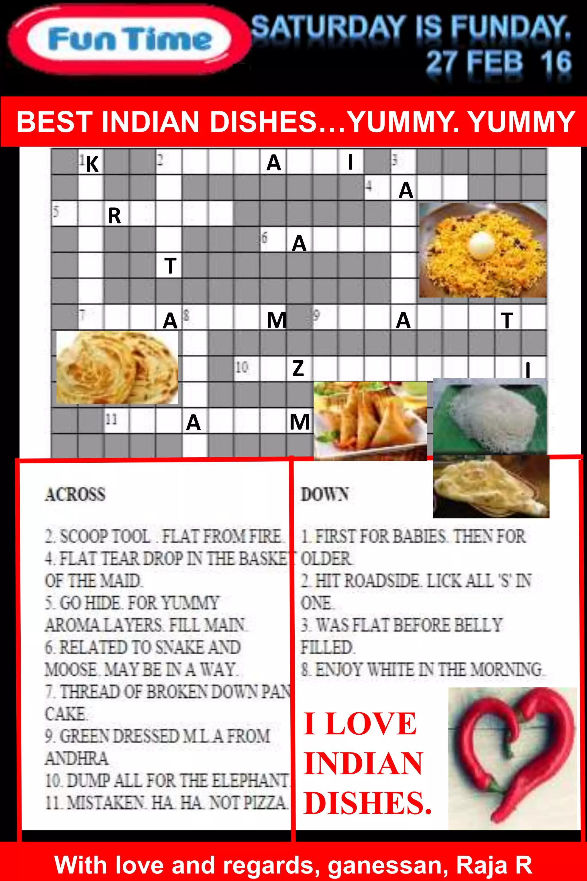 INDIAN DISHES CROSSWORD PUZZLE PDF