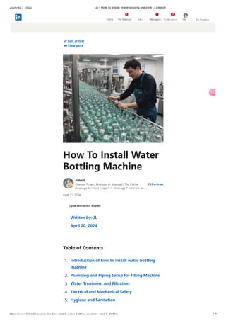 How To Install Water Bottling Machine Tips from iBottling