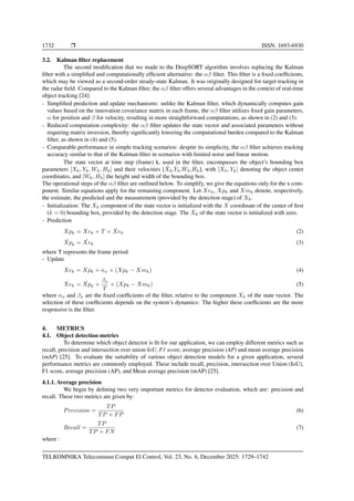 Object detection and tracking with decoupled DeepSORT based on αβ ...