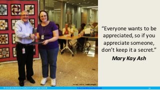 © Innovatus Marketers Touchpoint LLP. All rights reserved. http://marketerstouchpoint.com
“Everyone wants to be
appreciated, so if you
appreciate someone,
don’t keep it a secret.”
Mary Kay Ash
Image source: corbisimages
19
 