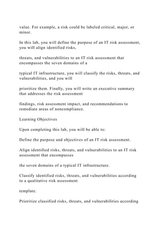 Minor Risk Example 27 Introduction Risk management begins with first .docx