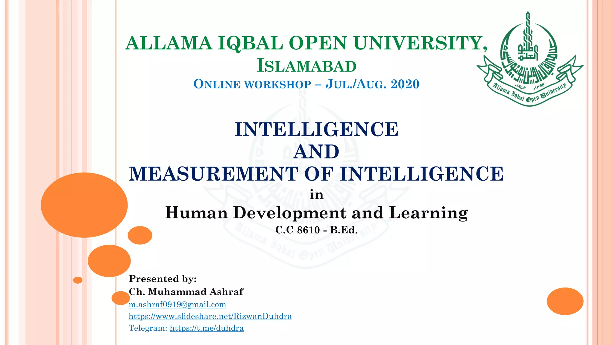 Intelligence And Measurement Of Intelligence Pdf