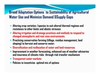 Adaptation to Climate Change in Agriculture: Review of Food Security ...