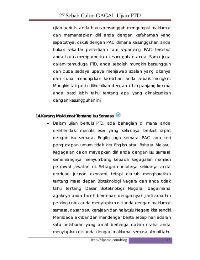 27 sebab gagal ptd