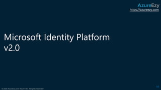 https://azureezy.com
© 2020 AzureEzy and AzureTalk. All rights reserved!
Microsoft Identity Platform
v2.0
10
 