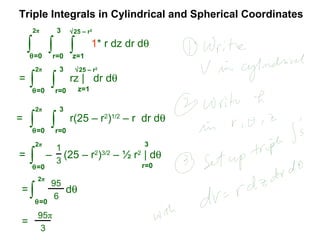 27 triple integrals in spherical and cylindrical coordinates | PPT