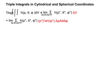 27 triple integrals in spherical and cylindrical coordinates | PPT