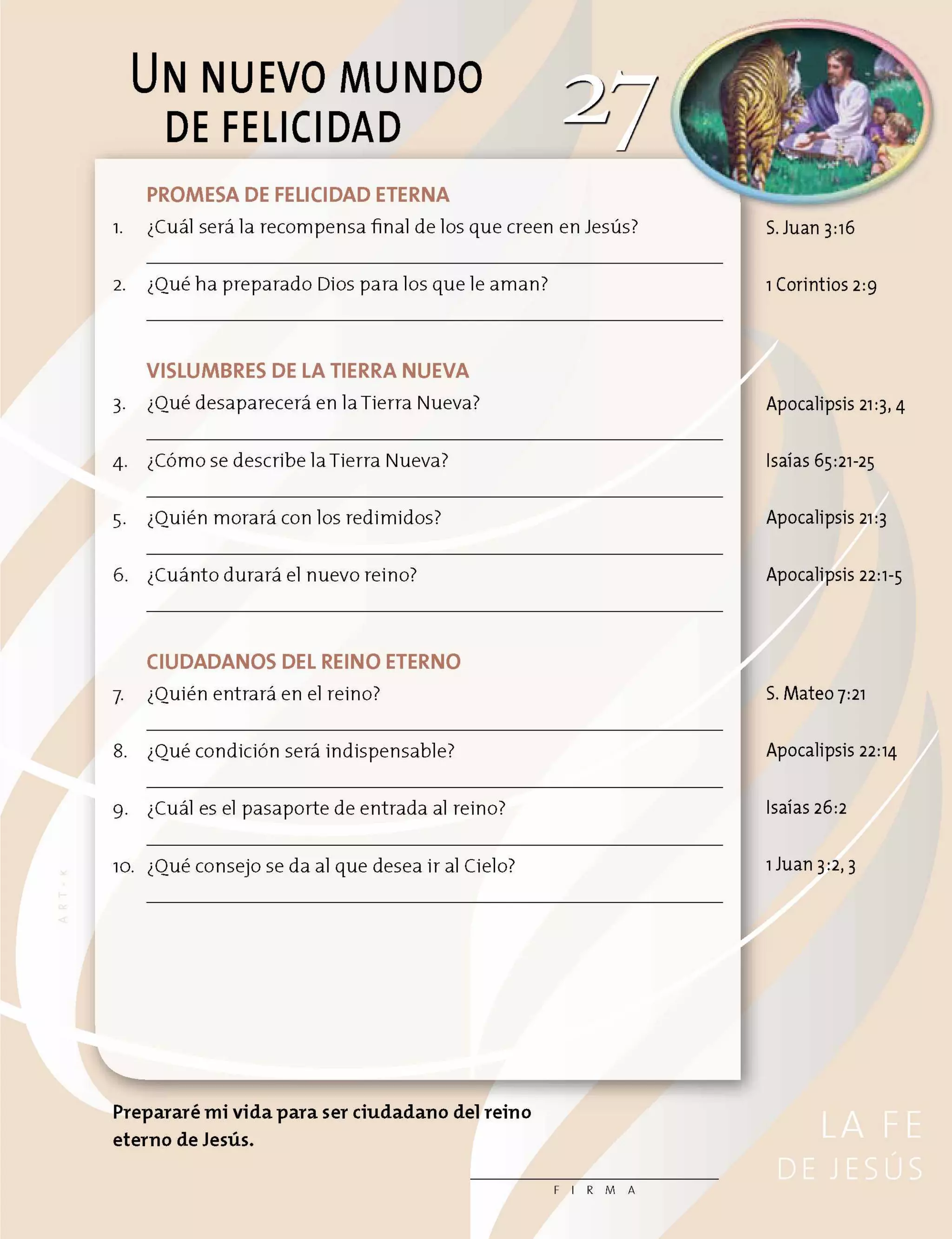 27/31 – UN NUEVO MUNDO DE FELICIDAD – CURSO BÍBLICO LA FE DE JESÚS | PDF