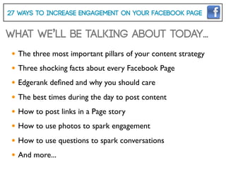 27 ways to increase engagement on your facebook page | PDF