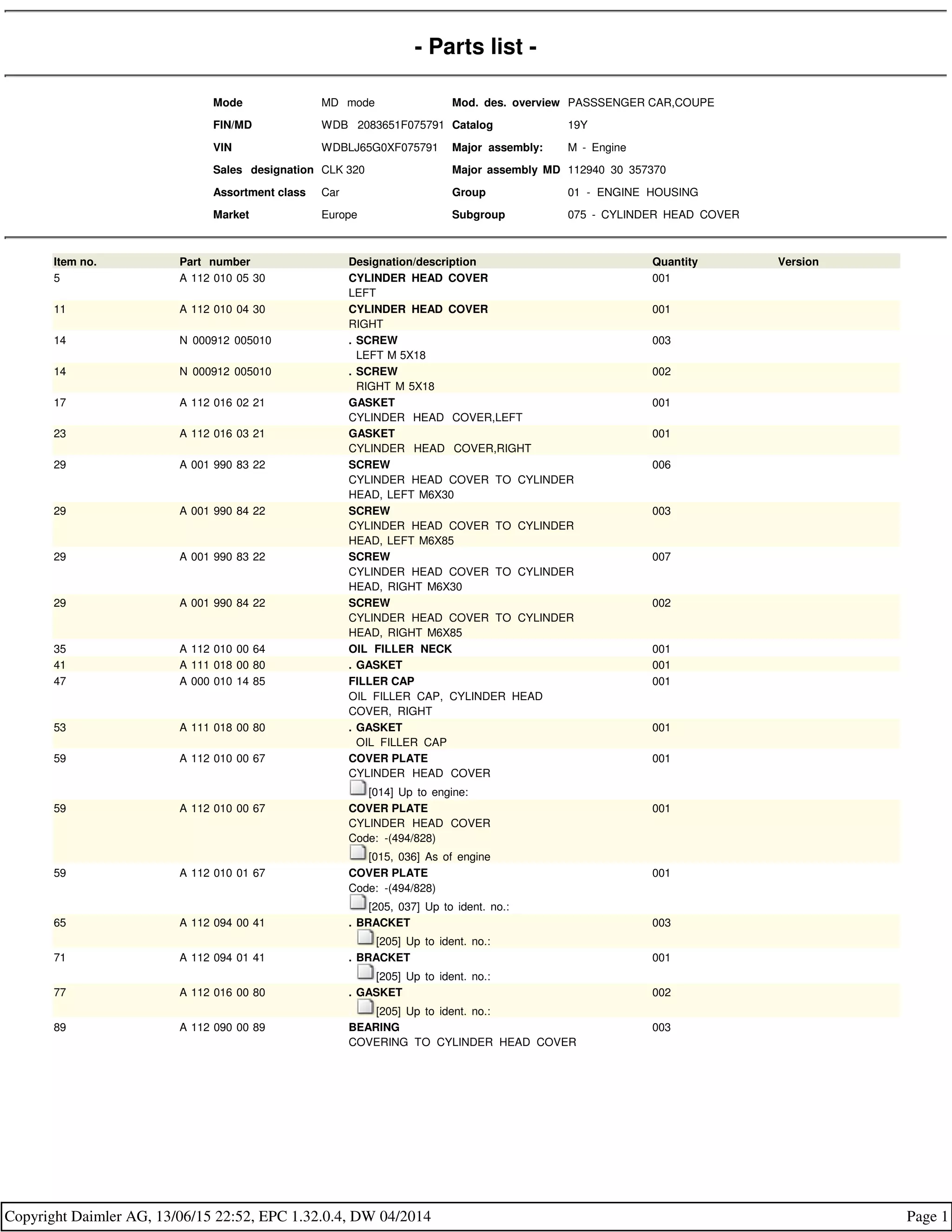 Mercedes benz m112 engine - epc | PDF