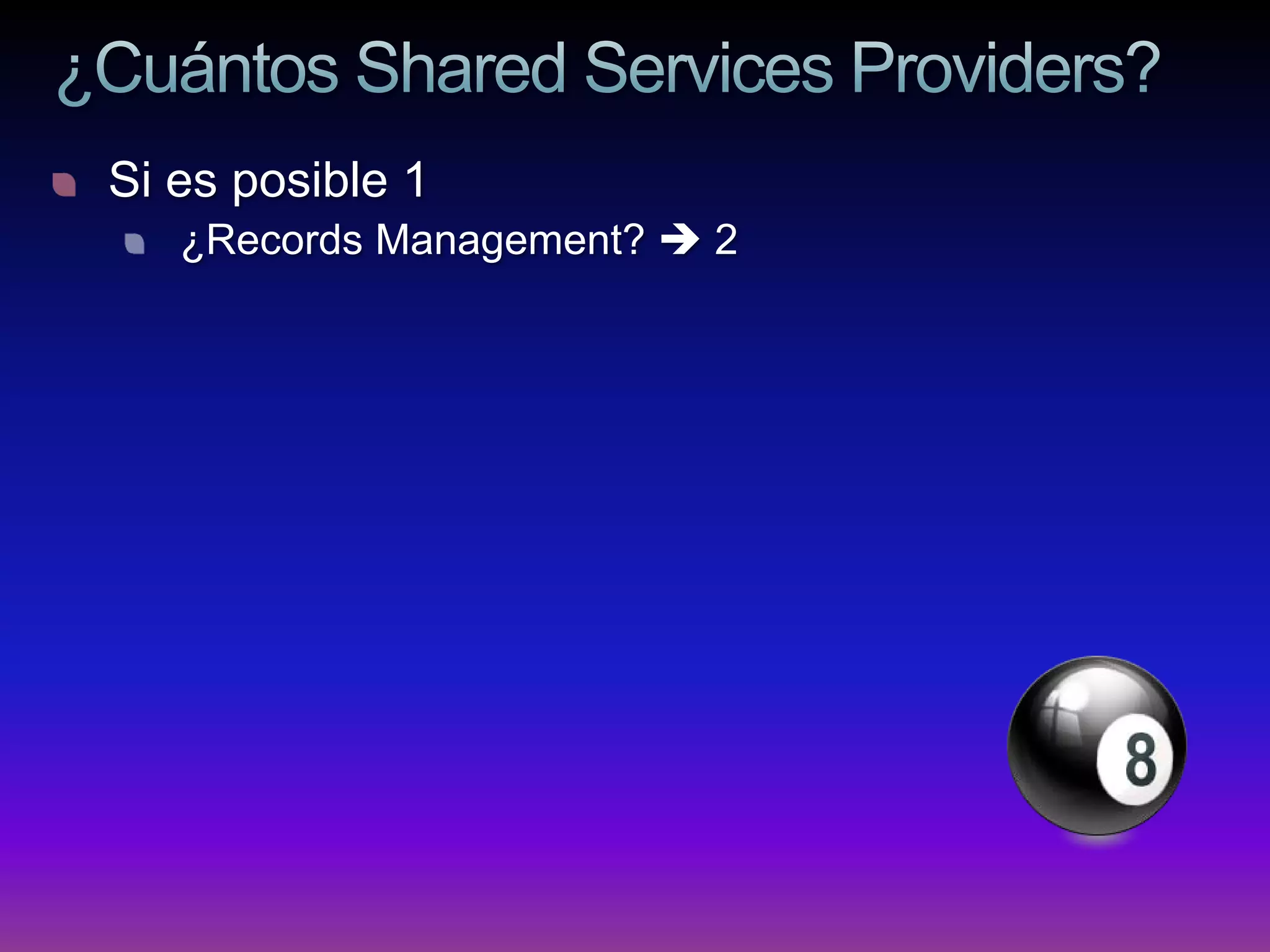 Si es posible 1
   ¿Records Management?  2
 