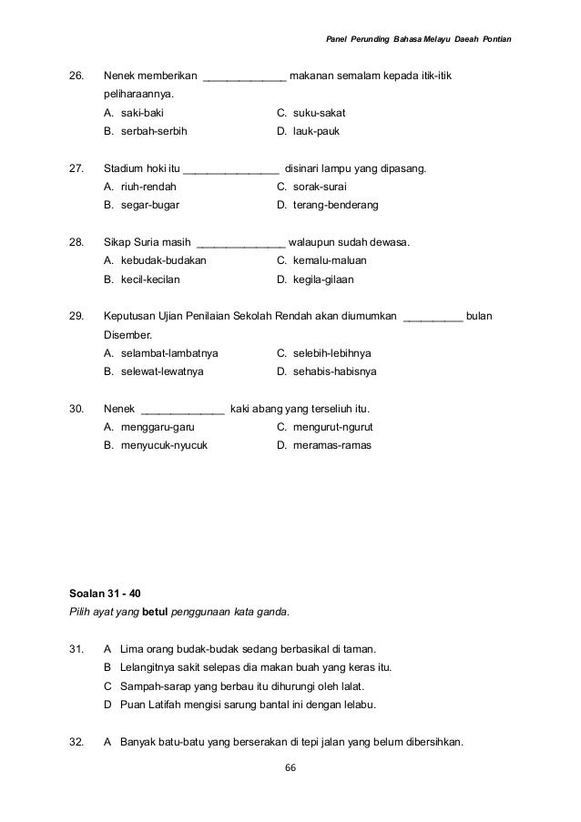 28. kata ganda 2 sk bandar
