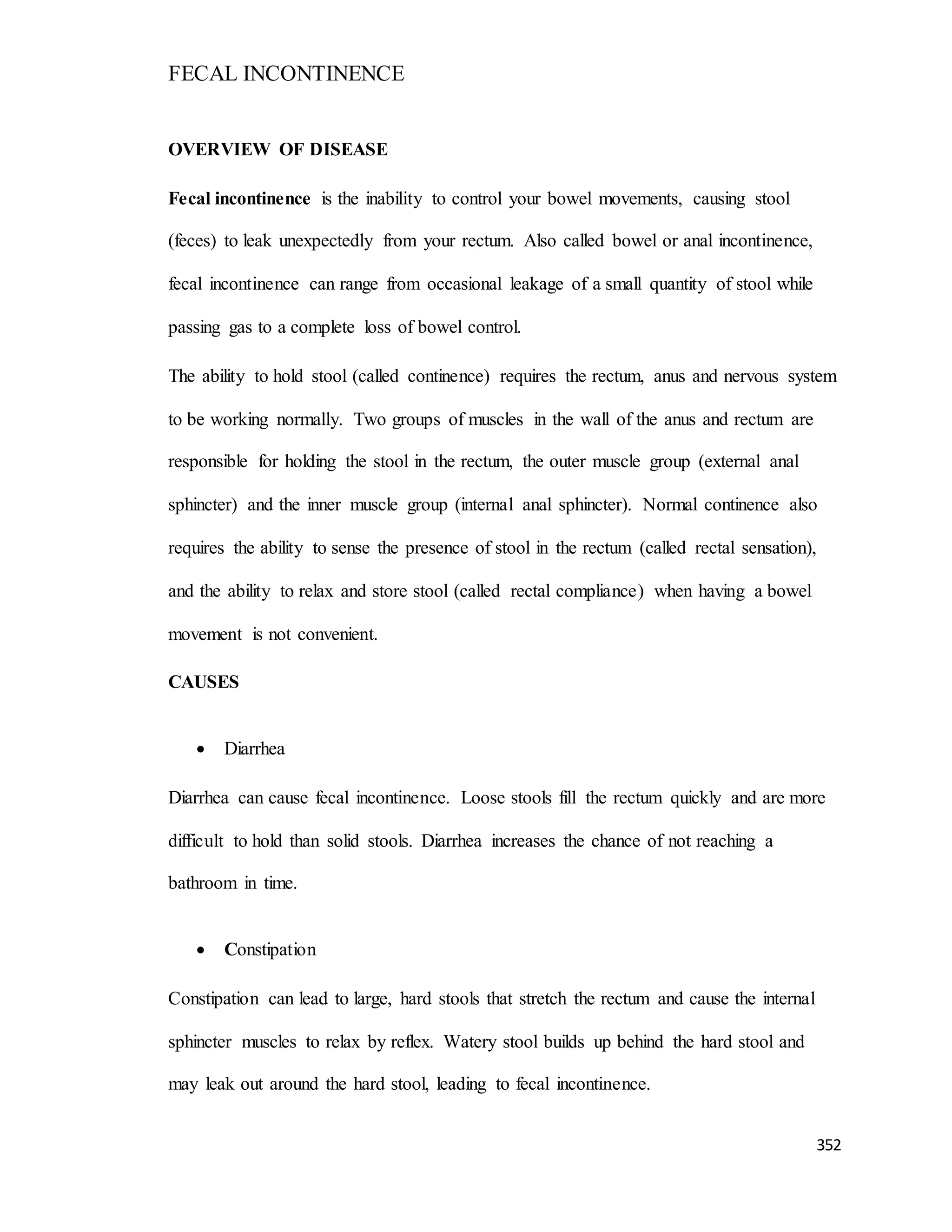 Fecal Incontinence | DOCX