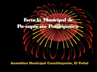 Escuela Municipal de
Presupuesto Participativo
Asamblea Municipal Constituyente, El Peñol
 