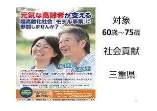 22
対象
60歳〜75歳
社会貢献
三重県
 