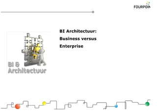 BI Architectuur:
Business versus
Enterprise
 