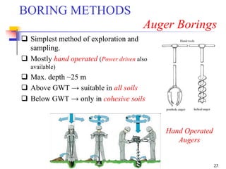 Geotechnical Engineering-I [Lec #28: Soil Exploration] | PPSX