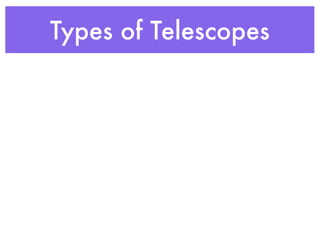 Types of Telescopes
 