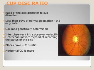 Disc Measurement 28. ONH evaluation in glaucoma | PPTX