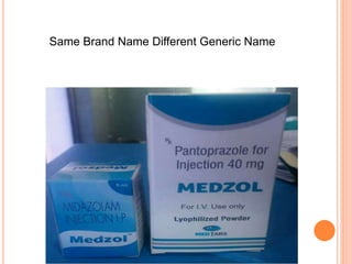 Same Brand Name Different Generic Name
 