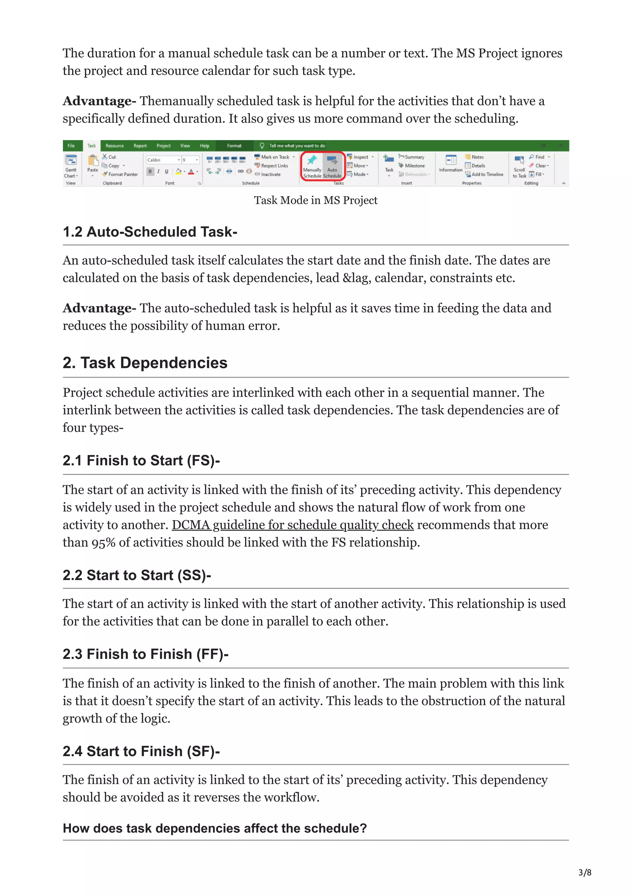 How Does MS Project Works 6- Task Controlling Factors | PDF