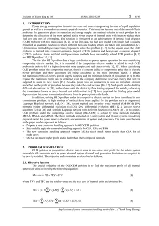 Application of a new constraint handling method for economic dispatch ...