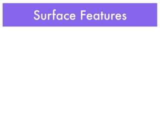 Surface Features
 