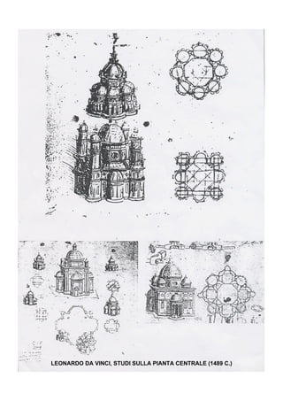 LEONARDO DA VINCI, STUDI SULLA PIANTA CENTRALE (1489 C.)
 