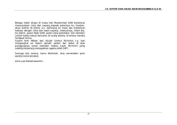 28 Isteri Dan Anak Nabi Muhammad