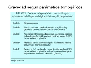 Gravedad según parámetros tomogáficos
 