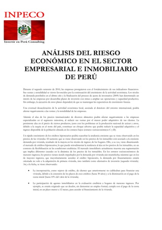 PORQUE INVERTIR EN PERU RIESGO ECONOMICO Y MERCADO INMOBILIARIO OPORTUNIDADES