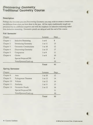 Discovering Geometry An Inductive Approach Teachers Guide And Answer ...