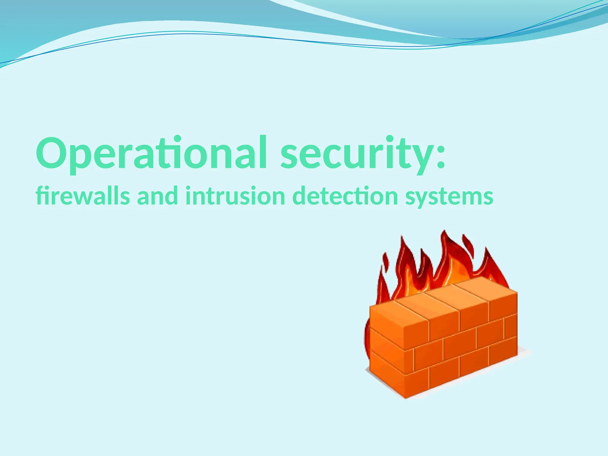 Operational security:
firewalls and intrusion detection systems
 