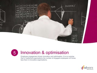 Innovation & optimisation Employee engagement drives innovation and optimisation. It is no surprise that in traditional or...