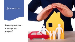 Ценности
Какие ценности
поведут вас
вперед?
 