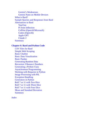 Google Gemini For Python Coding With Bard Converted Oswald Campesato | PDF