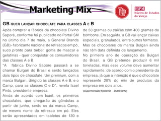 Mercado
WOW! Nutrition recebe aporte e vai expandir atuação no varejo
A One Equity Partners, ligada ao banco de        planta entre 2010 e 2011. “A empresa tem
investimentos J.P. Morgan Chase & Co.,           crescido muito nos últimos anos. Por causa da
adquiriu participação na WOW! Nutrition,         alta competitividade, precisamos de um aporte
fabricante das marcas Gold, de adoçantes, e      para continuar esse crescimento de maneira
Sufresh, de sucos prontos. O valor do negócio,   sustentável”, explica Sallum.
fechado na semana passada, não foi revelado.     No planos da WOW! Nutrition estão o
William De Angelis Sallum, diretor-geral         lançamento de duas bebidas no segmento
da WOW! Nutrition, conta que a One terá          diet e light, e o relançamento de uma
“uma participação minoritária relevante na       terceira linha no segundo semestre.
companhia”. Segundo ele, o aporte será           Além disso, a empresa pretende ampliar
utilizado no lançamento de produtos e para       significativamente sua presença no varejo,
dar suporte ao crescimento da empresa            passando, dos atuais 130 mil pontos de
neste ano. A meta é que a receita cresça         venda, para 300 mil até 2014.
26%, para R$ 570 milhões.                        A One Equity Partners administra um portfólio
Sallum conta que a verba também será usada       de US$ 11 bilhões em investimentos. O
para concluir investimentos de R$ 15 milhões     aporte na WOW! Nutrition foi o terceiro feito
nas fábricas de bebidas, além de servir para     diretamente no País.
amortizar R$ 28 milhões investidos em uma        (Supermercado Moderno – 25/05/2012)
 
