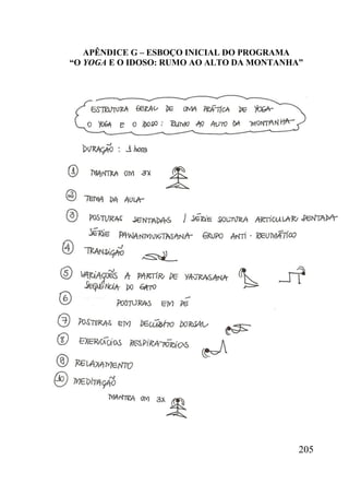 205
APÊNDICE G – ESBOÇO INICIAL DO PROGRAMA
“O YOGA E O IDOSO: RUMO AO ALTO DA MONTANHA”
 
