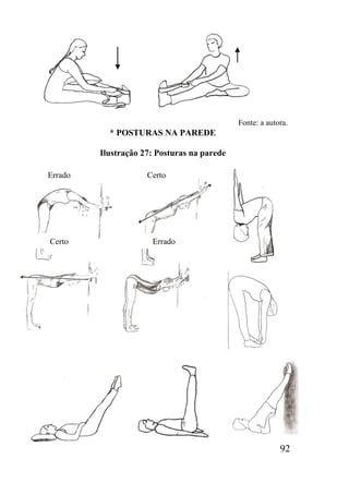 92
* POSTURAS NA PAREDE
Ilustração 27: Posturas na parede
Fonte: a autora.
Certo Errado
Errado Certo
 